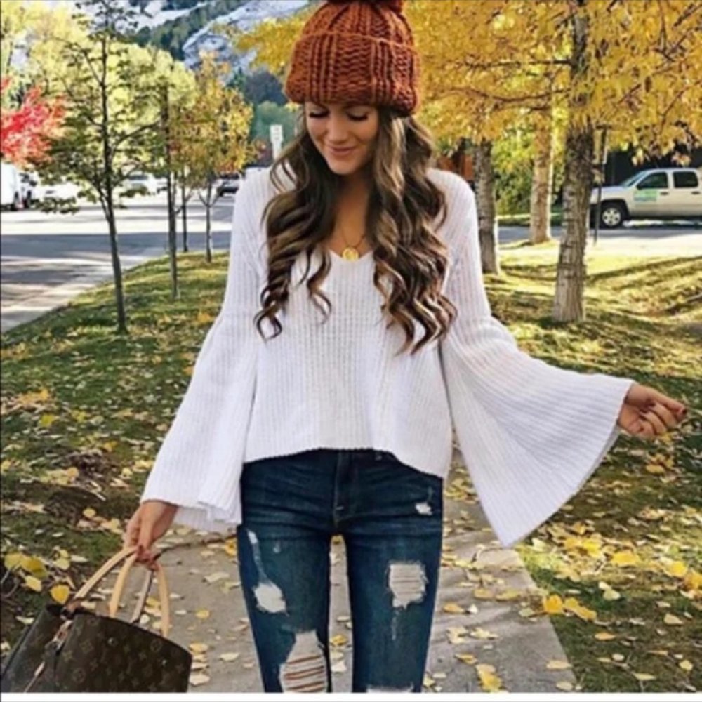 Free People Bell Sleeve Blouse